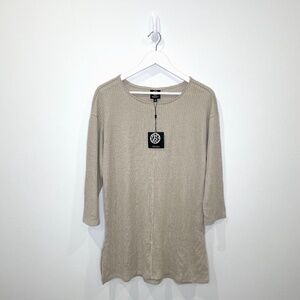Bobeau Beige Knit Textured Women's Top